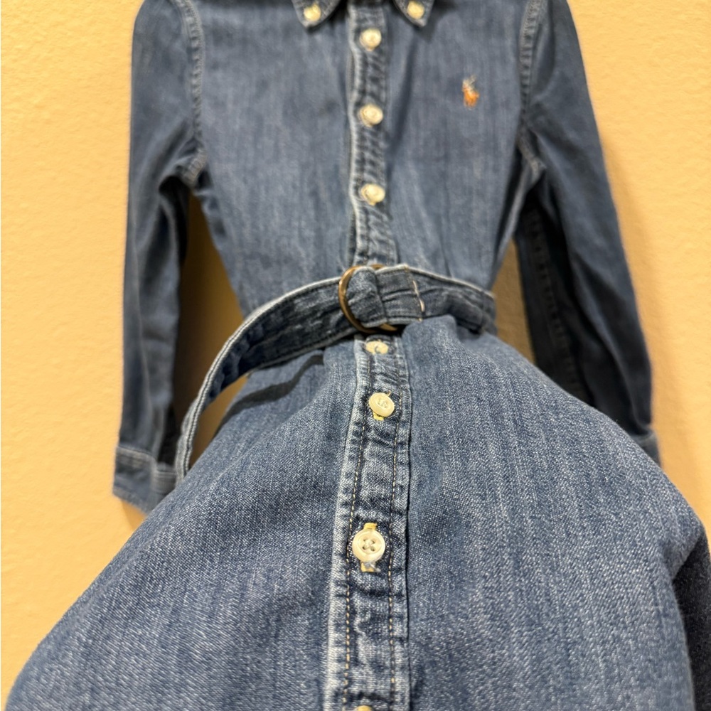 Ralph Lauren Denim Button-Up Dress with Belt 4T